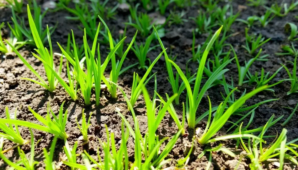 Nowo założony trawnik wymagający specjalnego nawożenia