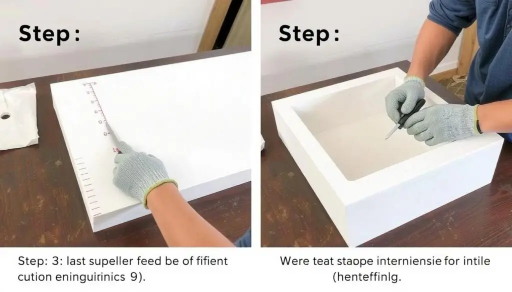 Proces cięcia styropianu na odpowiednie elementy do wykonania donicy