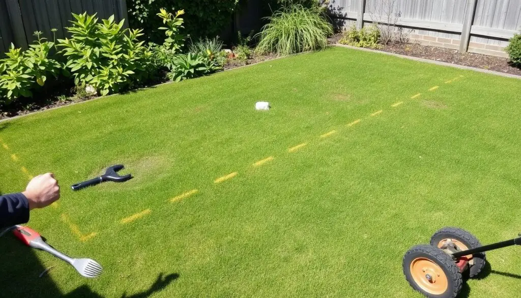 Przygotowanie terenu przed użyciem glebogryzarki do usunięcia starego trawnika