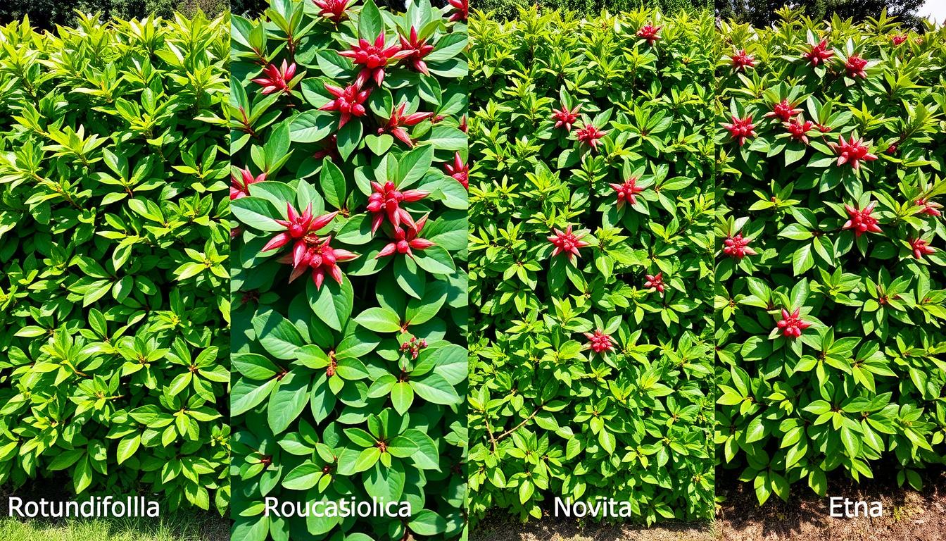 Różne odmiany laurowiśni na żywopłot - porównanie wyglądu i wzrostu