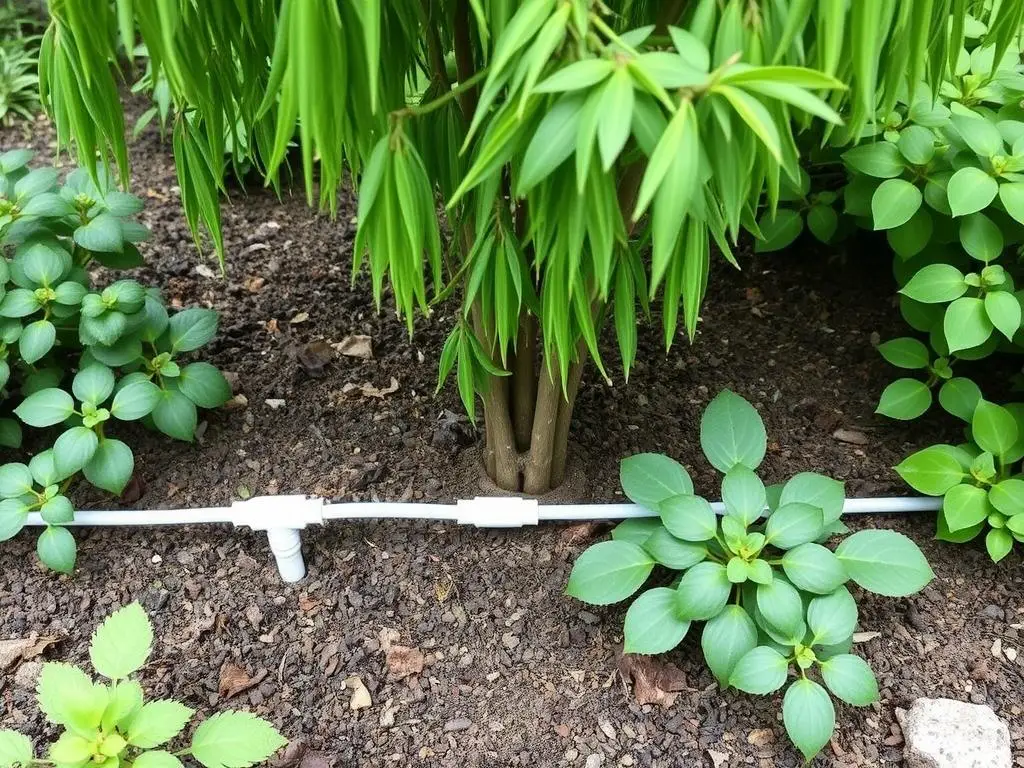 System nawadniania kropelkowego pod wierzbą hakuro