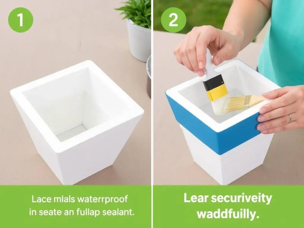 Zabezpieczanie donicy ze styropianu przed warunkami atmosferycznymi