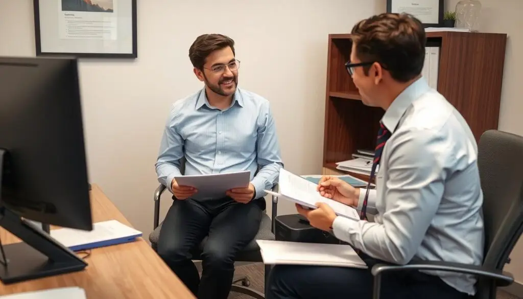 Osoba konsultująca się w sprawie rezygnacji ze stanowiska