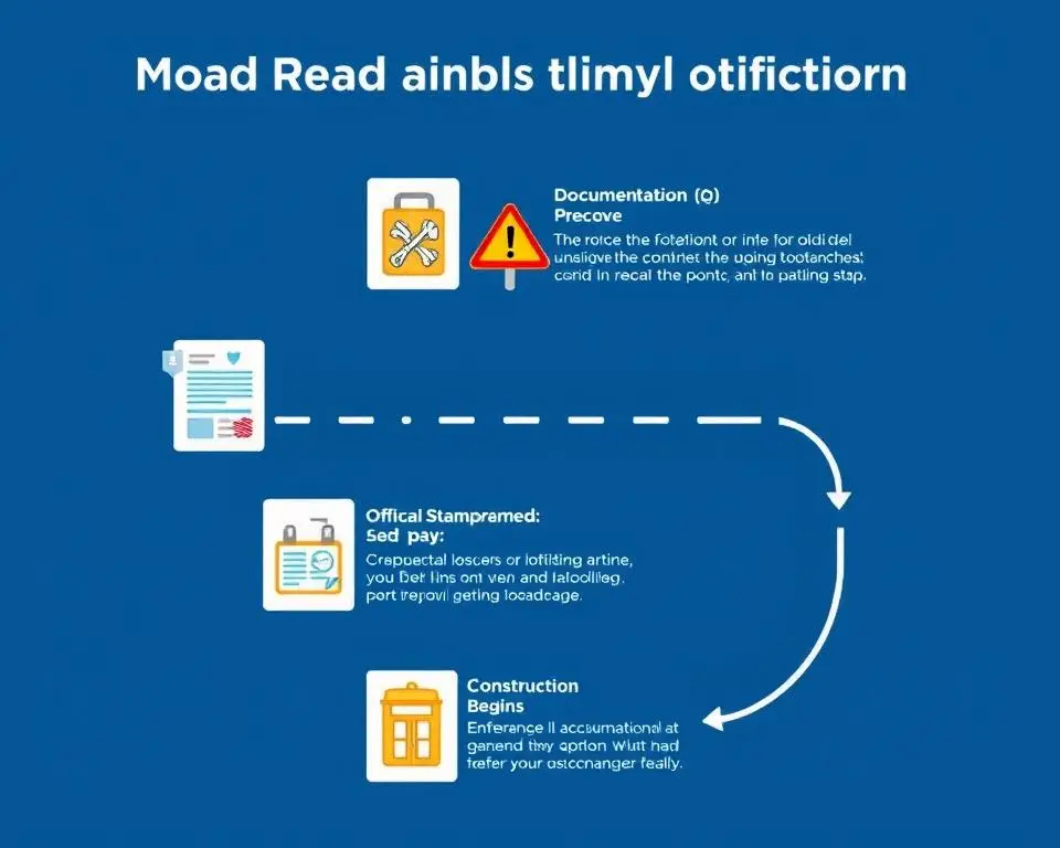 Schemat procedury zgłoszenia remontu drogi z kolejnymi etapami