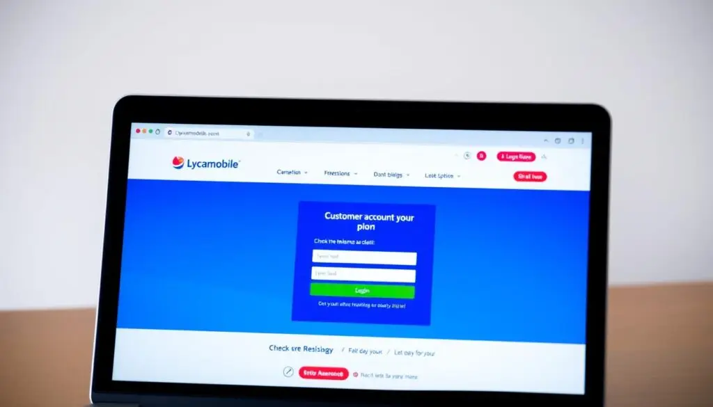 Strona internetowa Lycamobile z panelem logowania do konta klienta