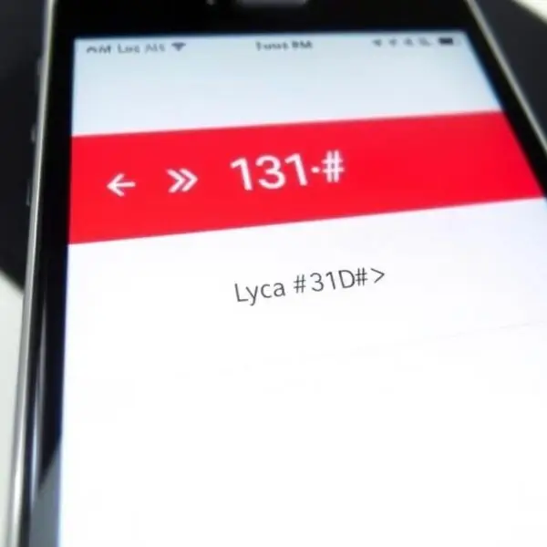 Telefon komórkowy z wyświetlonym kodem USSD do sprawdzania stanu konta Lycamobile