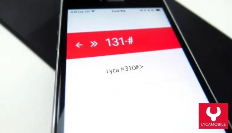 Telefon komórkowy z wyświetlonym kodem USSD do sprawdzania stanu konta Lycamobile
