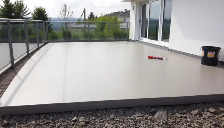 Wylewka samopoziomująca na zewnątrz na taras - przykład zastosowania na nowoczesnym tarasie